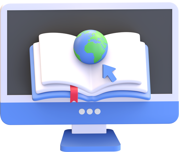 online e learning website global icon illustration